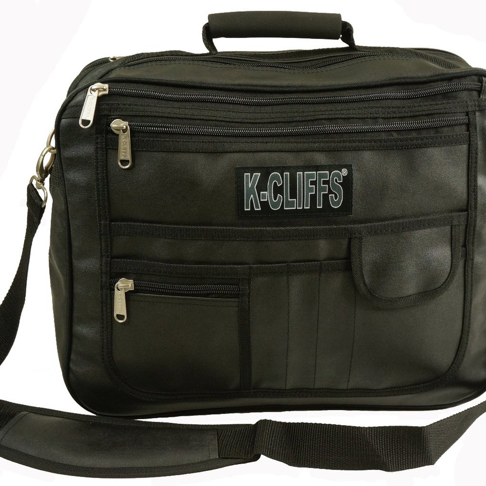 K-Cliffs Black Briefcase Laptop Messenger Bag Computer Case Shoulder NWT